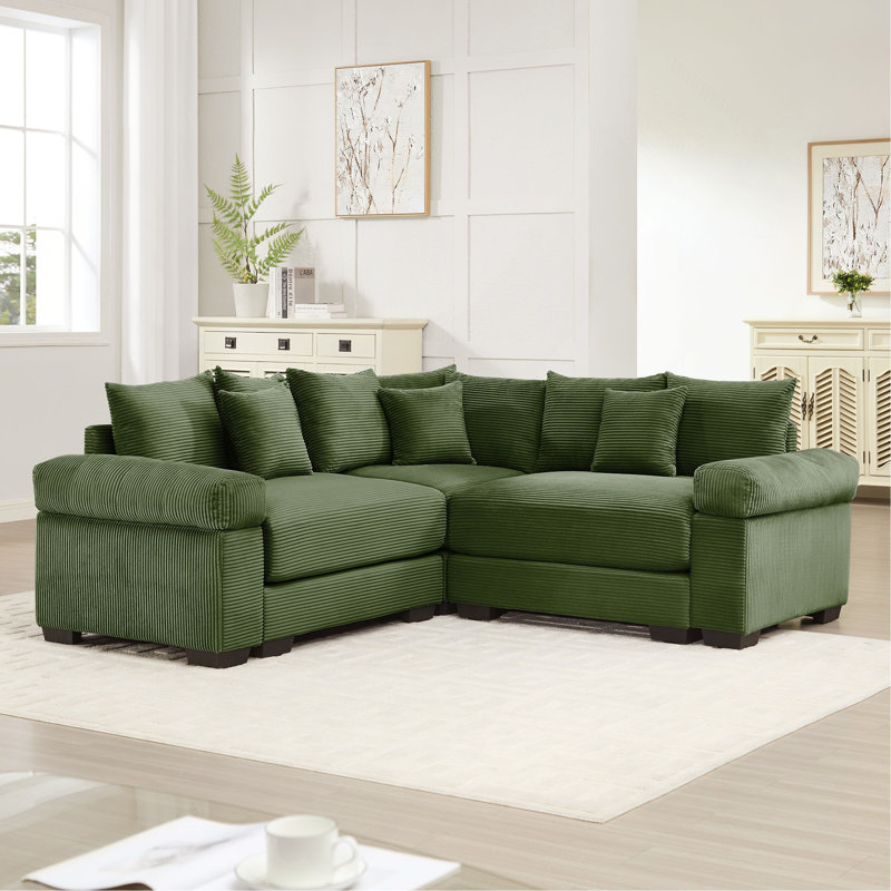 Canapé modulaire surdimensionné surdimensionné en nuage, canapé modulaire convertible avec accoudoirs très larges à assise profonde, 10 coussins décoratifs en velours côtelé de qualité supérieure, conception ergonomique, assemblage facile, pour les salons