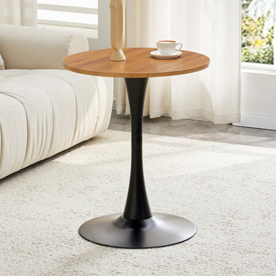 Table tulipe 23,6 po avec plateau de table épaissi et piédestal en métal