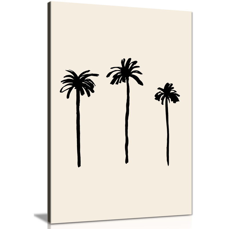 Palm Trees - Wrapped Canvas Painting, 31cm H x 20cm W x 1.8cm D