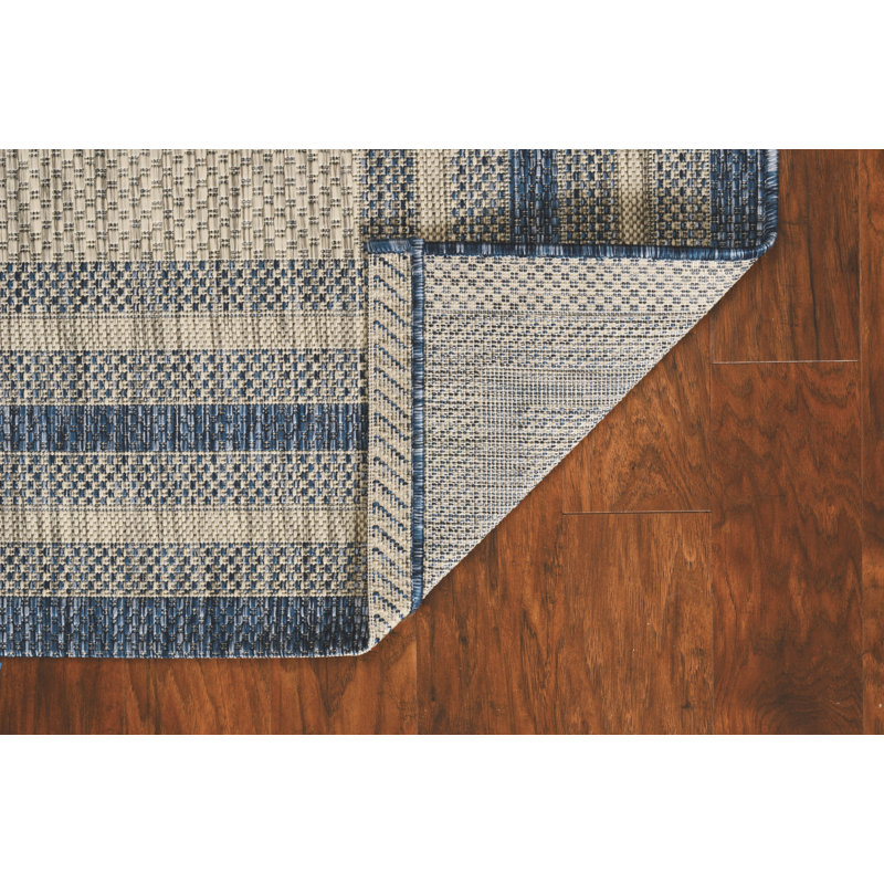 Ellensburg Indoor/Outdoor Area Rug, Rectangle 2' x 3', Gray/Denim