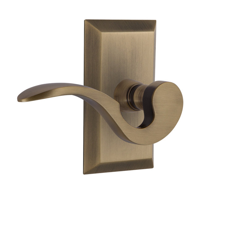 Nostalgic Warehouse Studio Plate Double Dummy with Manor Lever, Antique Brass