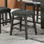 Tabouret de comptoir rembourré en tissu de lin, gris foncé (ensemble de 2)