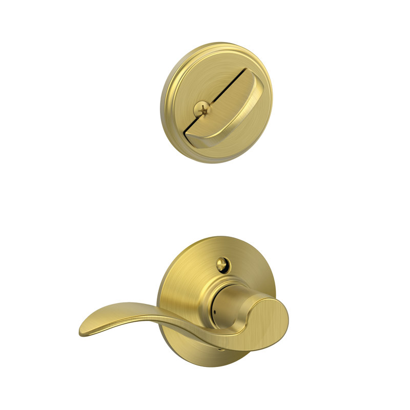 Accent Single Cylinder Interior Lever Set, Left, Satin Brass, Yes