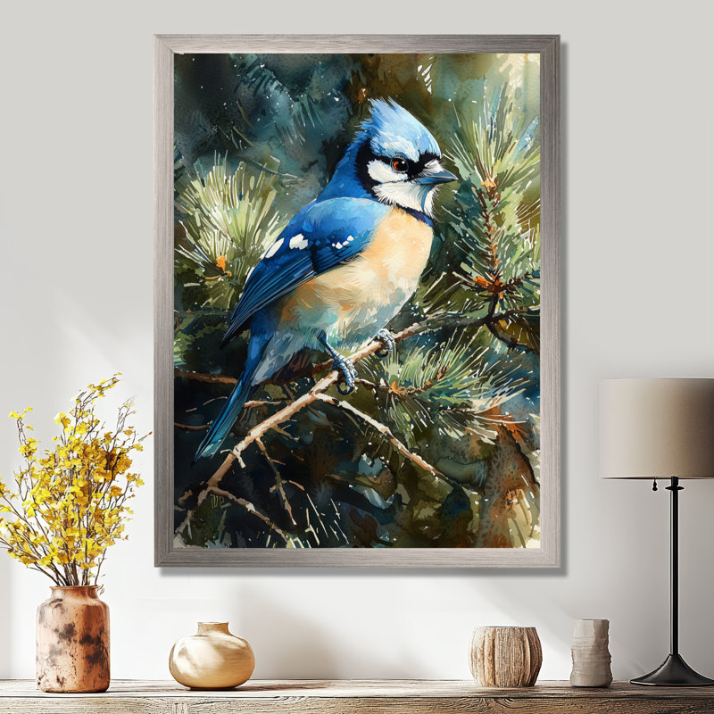 Harada - animaux, art mural sur toile, H 20 po x l 12 po, Picture Framed, Argent argent