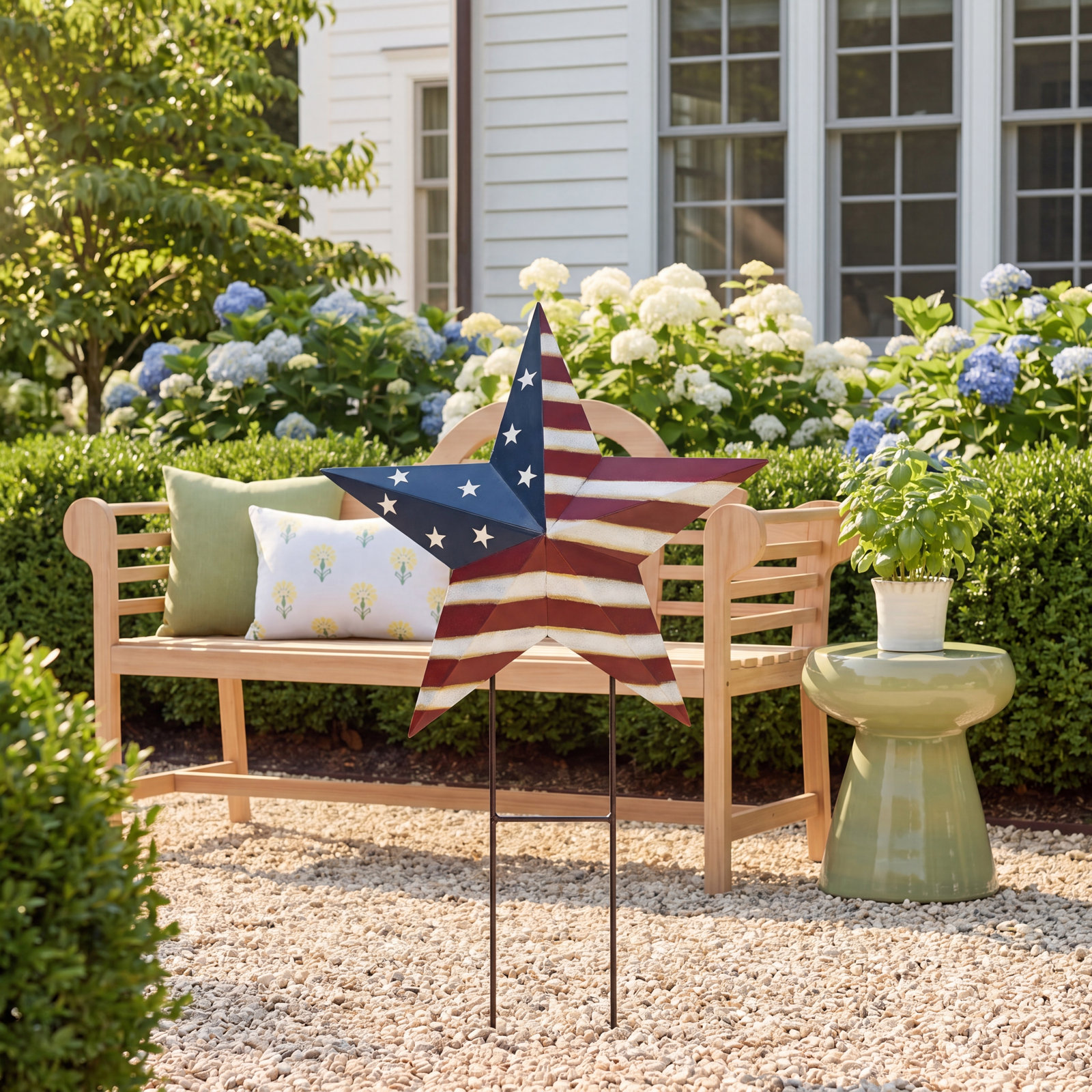 Patriotic Star Garden Stake