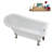 58" Streamlin Clawfoot Tub,Tray,Drain, Clawfeet-101628927-102219861