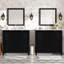 Ensemble de meuble-lavabo 72 po avec lavabos doubles (séparés), lavabos doubles en céramique, portes à fermeture en douceur et tablette réglable - Armoire de rangement espresso rétro pour une organisation élégante de la salle de bain