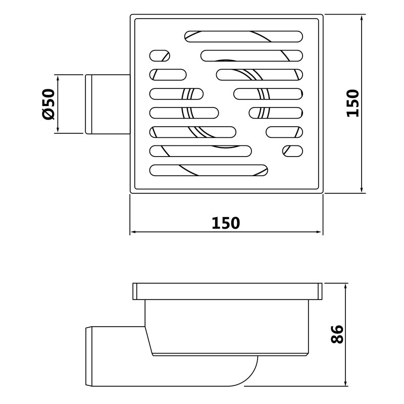 Bissonette 15cm Grid Waste