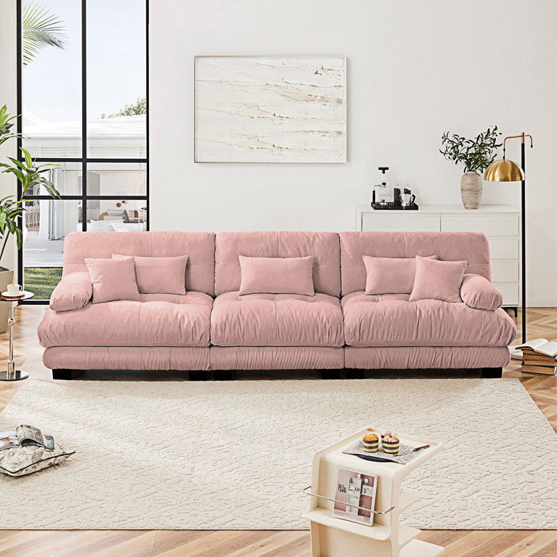 Canapé modulaire à 3 places Boneless, Rose