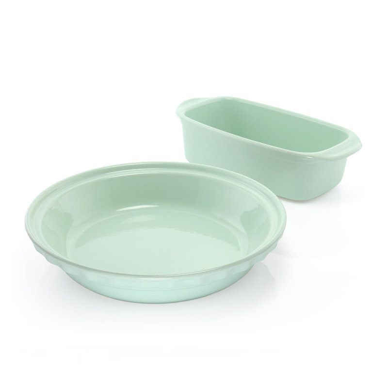 Chantal Stoneware 2 Piece Baker Bakeware Set, Sage