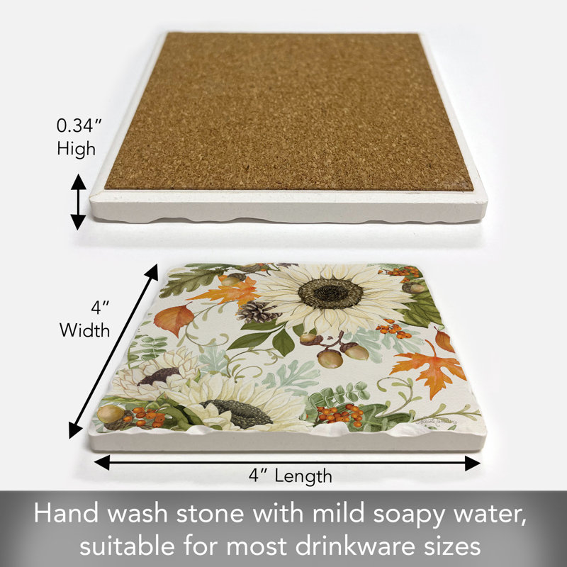 Sous-verre à carreaux simple Farmhouse Sunflowers Créez votre propre ensemble