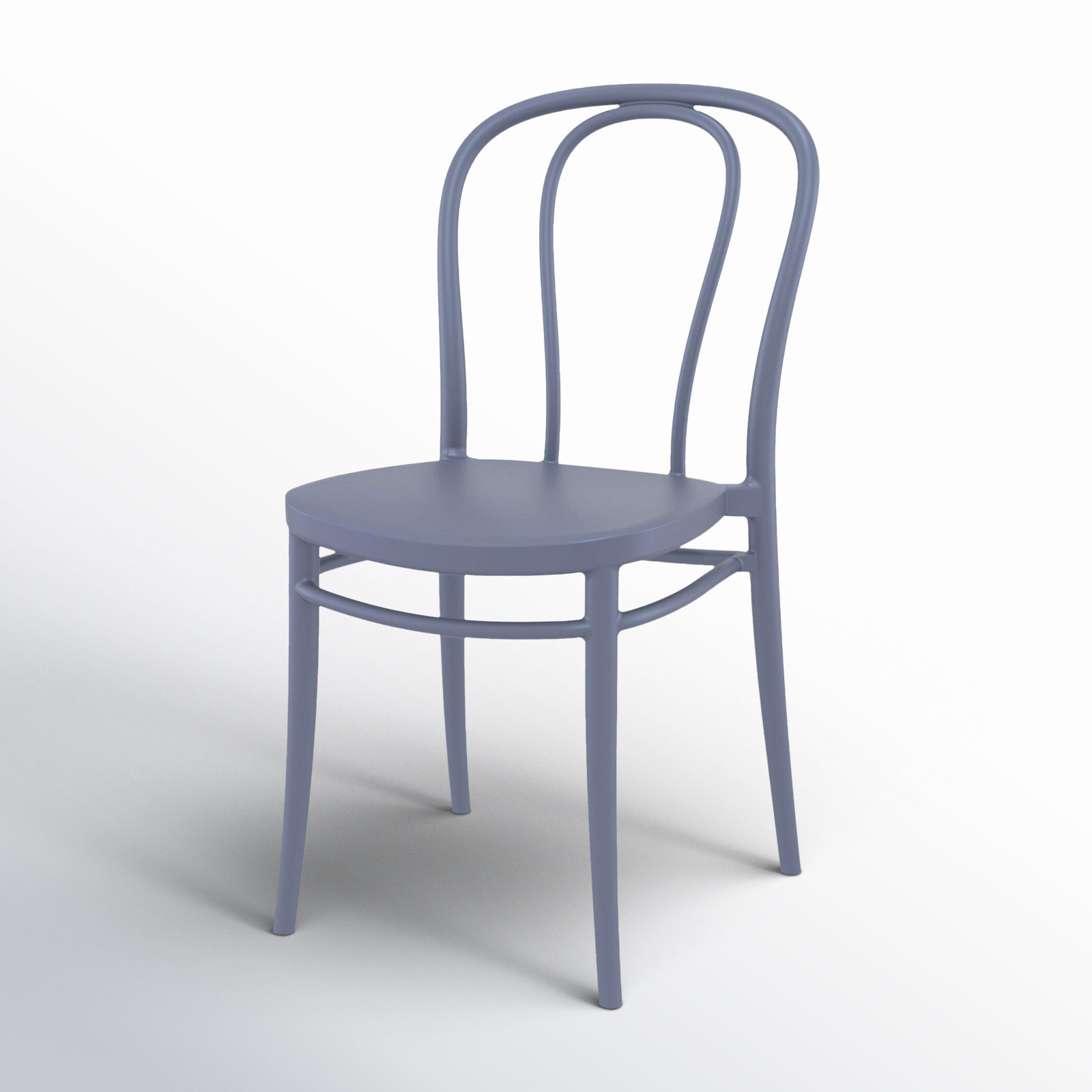 Farrah Stackable Patio Side Chair, Dark Gray