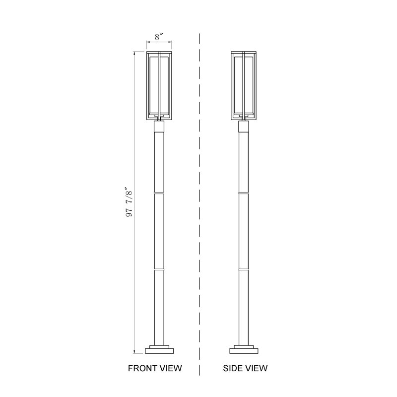 Aura 1 Light Outdoor Post Mounted Fixture in Black