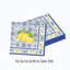 Lampe fantôme en tissu, serviettes en papier jetables imprimées citron vintage et carreaux bleus, style méditerranéen, pour la décoration de table à la maison et les fêtes.