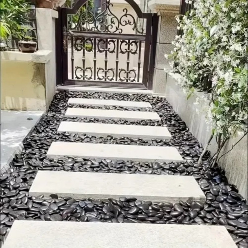 Pierre de jardin 38 lb - Roches de rivière polies pour l'aménagement paysager, les allées, les pots de plantes, les vases, l'artisanat (1 à 3 pouces, mélange blanc / noir / gris-jaune)