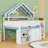 Full-Size Loft Bed With House-Inspired Canopy Roof, Built-In Storage-78106280