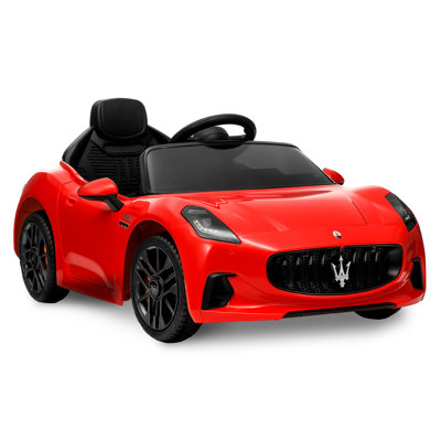 12V Ride On Car, Licensed Maserati Kids Electric Car with Remote Control, Battery Powered Vehicles with LED Light, Spring Suspension, Double Doors, Gift for Toddler 3-8, Red
