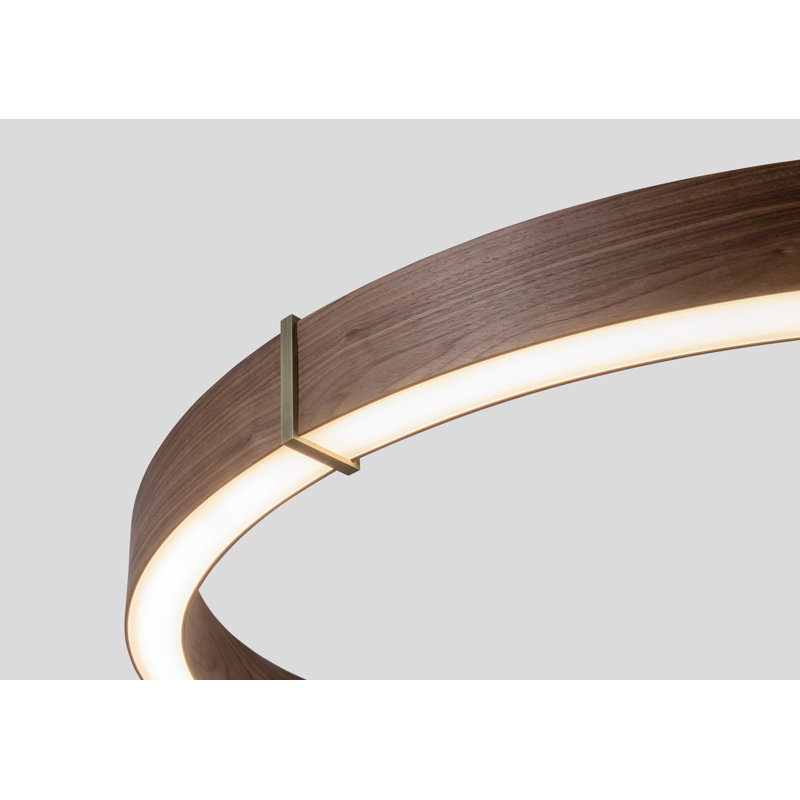 Redeo 36" Pendant Light, Walnut, Distressed Brass, 2700K