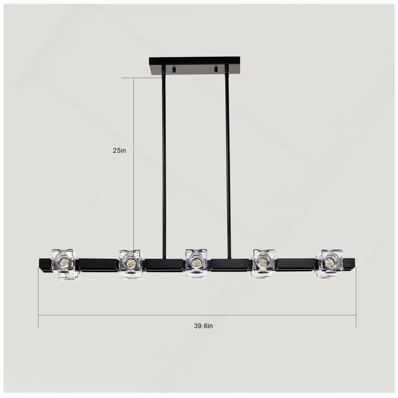 Lustre rectangulaire pour salle à manger