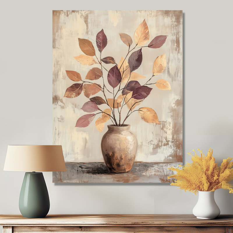 Branches d'automne dorées - Tableau encadré sur toile, H 40 po x l 30 po, Toile tendue