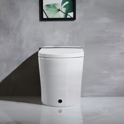 Toilette intelligente avancée avec siège de bidet, ouverture / fermeture automatique, capteur de pied et nettoyage à l'eau chaude