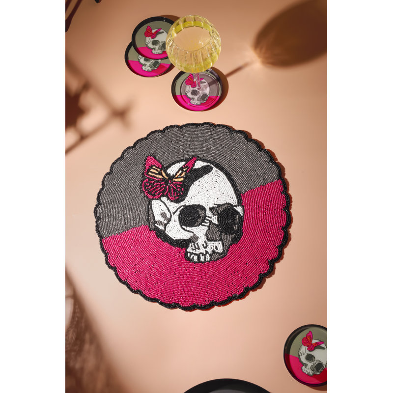 Midnight Flutter Beaded Halloween Placemat