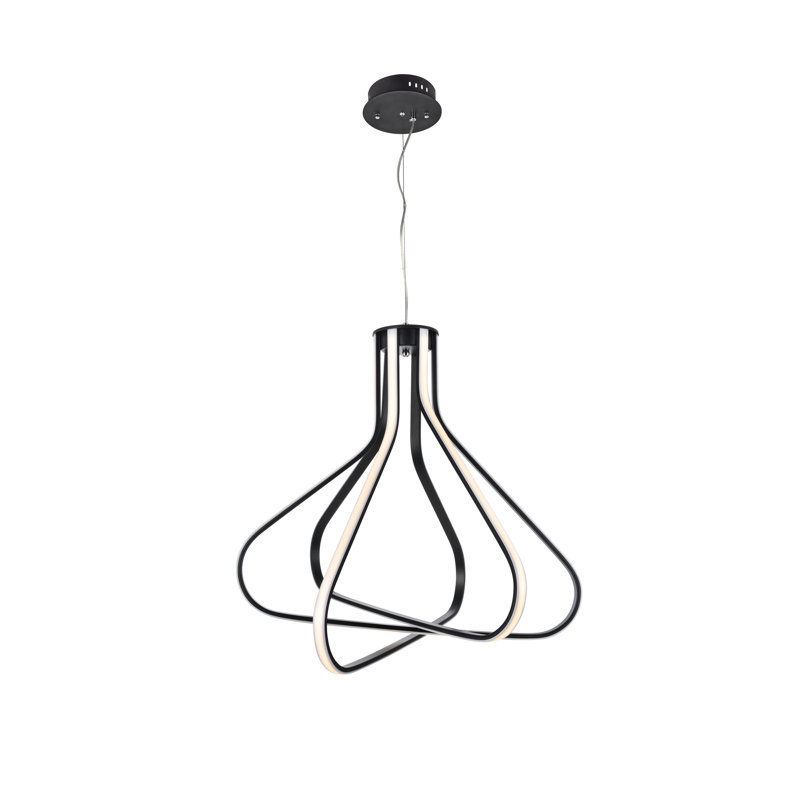 Lustre géométrique à DEL unique à 3 lumières Goodin, Noir