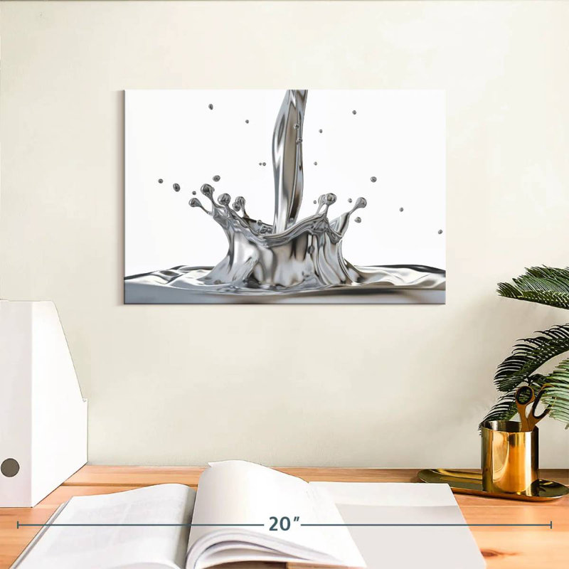 Avery Liquid Silver Splash, 8" H x 12" W