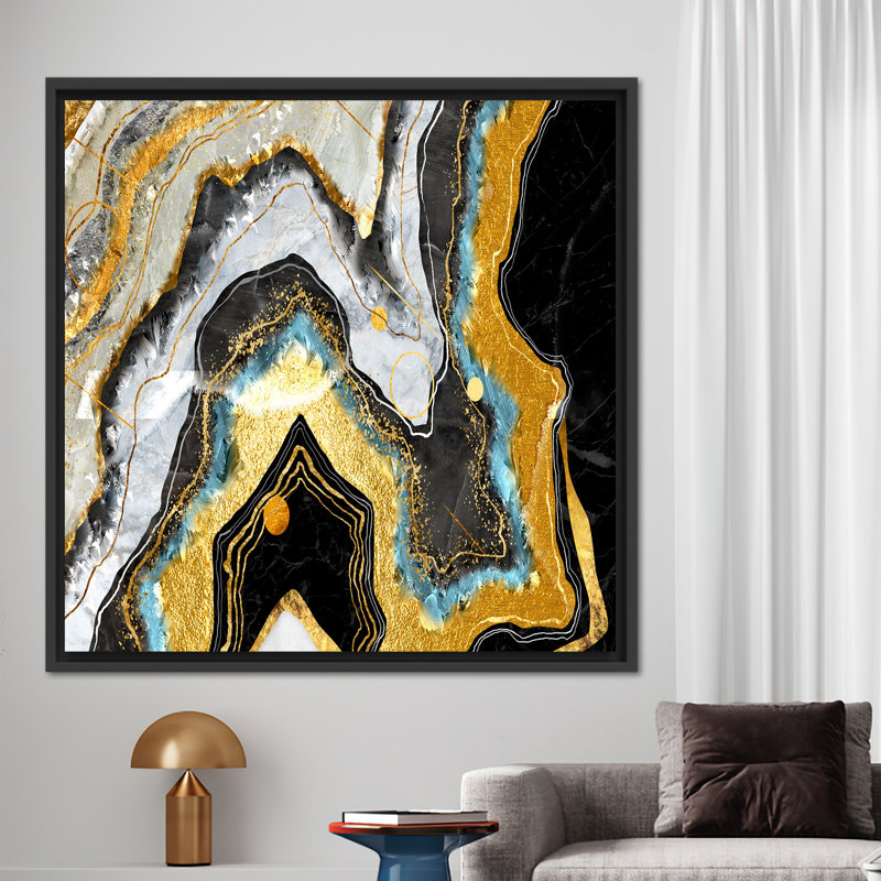 Print on Canvas, 20 cm H x 20 cm W, Framed Print without Mat, Black