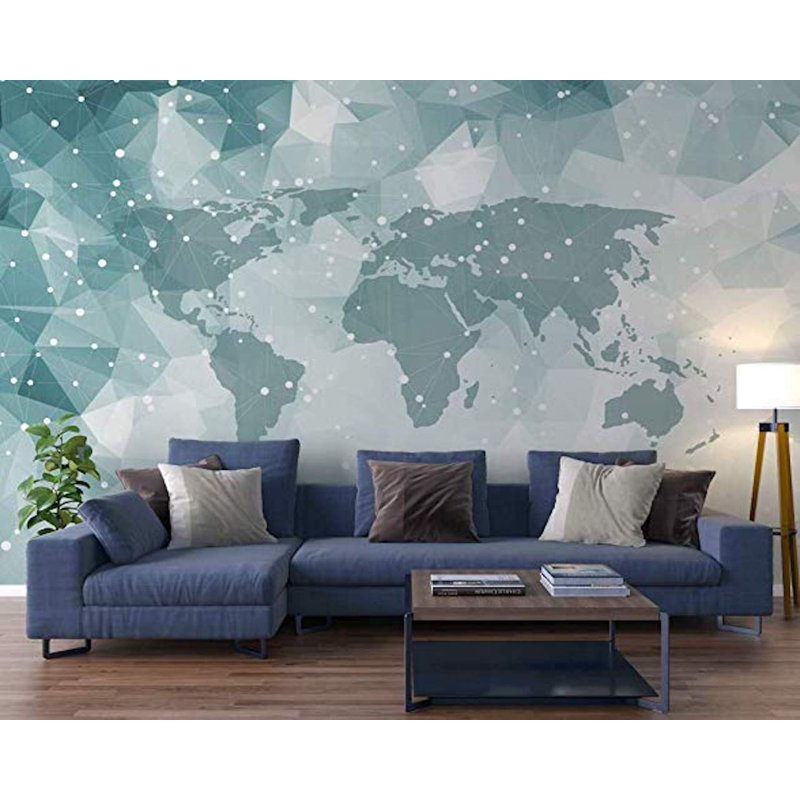 Papier peint amovible carte du monde Chicago, l 150 po x L 98 po