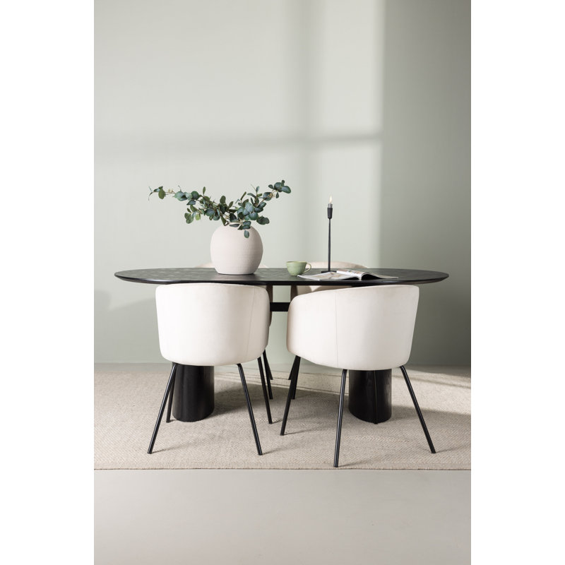 Combs 4 - Person Dining Set, Black