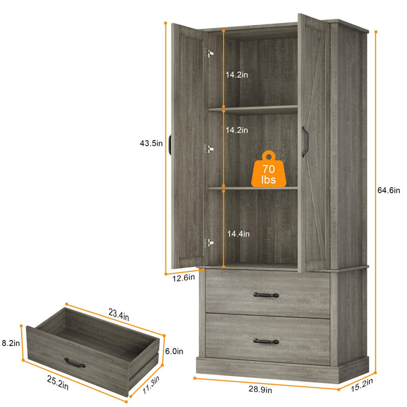 164.1cm Kitchen Pantry