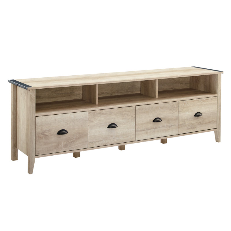Hedy 70" 4-Drawer TV Stand, White Oak