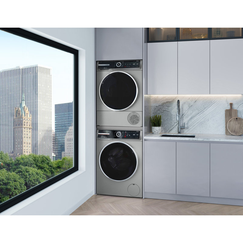 800 Series 2.4-Cu. Feet High Efficiency Stackable Steam Cycle Smart Front-Load Washer ( Pearl Steel ) ENERGY STAR