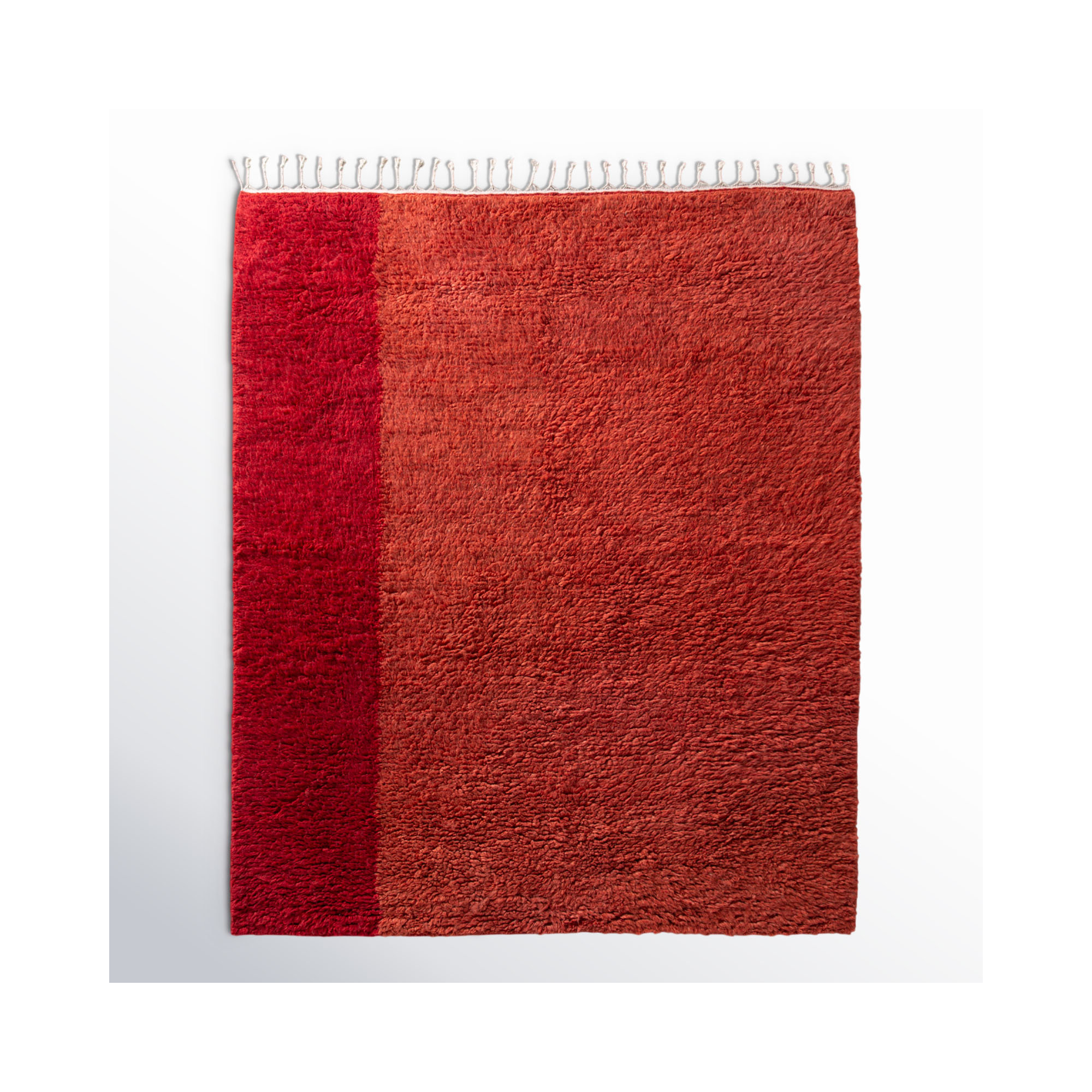 Essi Handmade Wool Red Rug, Rectangle 5' x 8'