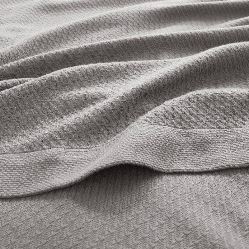 Couverture 100% coton égyptien certifié, Très grand lit, Gris