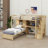 Karanfila Twin Over Twin Loft Bed With Built-In Desk And Staircase, With Storage Compartments And Shelves-1626211048