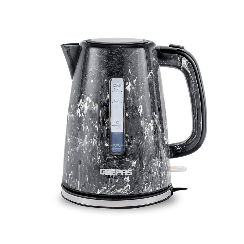 GEEPAS 1.7L Electric Kettle | Premium Kettle with 360 Rotational Base, Cordless | Concealed Heating, Strix Controller | Space Saving Cord Storage & LED Indicator | 2 Year Warranty 2200W Skye