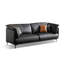 Causeuse-coussin standard en cuir véritable noir-1349367479