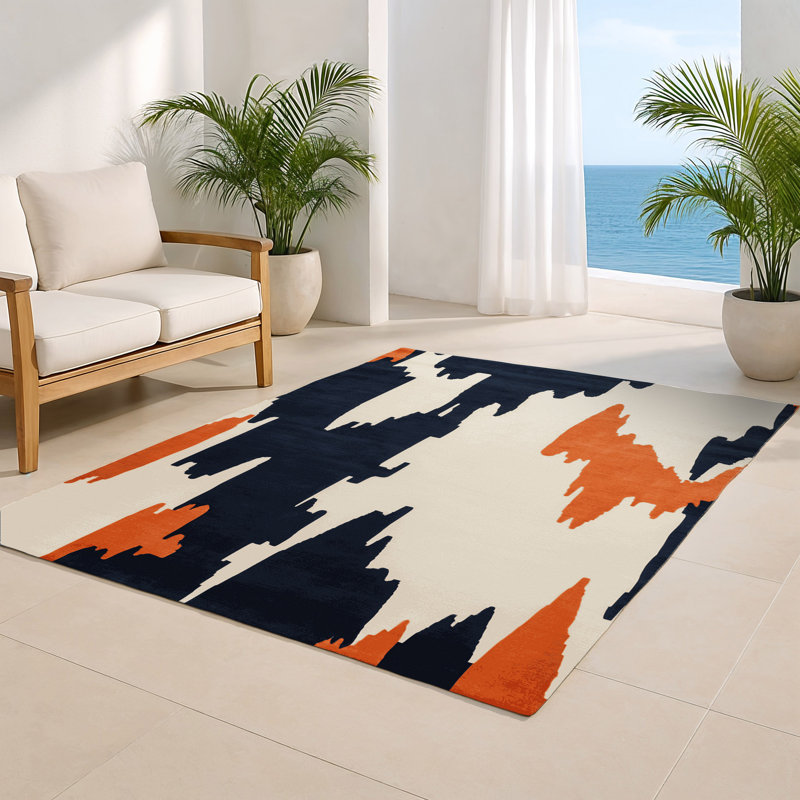 Tapis intérieur et extérieur beige Watercolor, Rectangulaire 2 pi x 3 pi