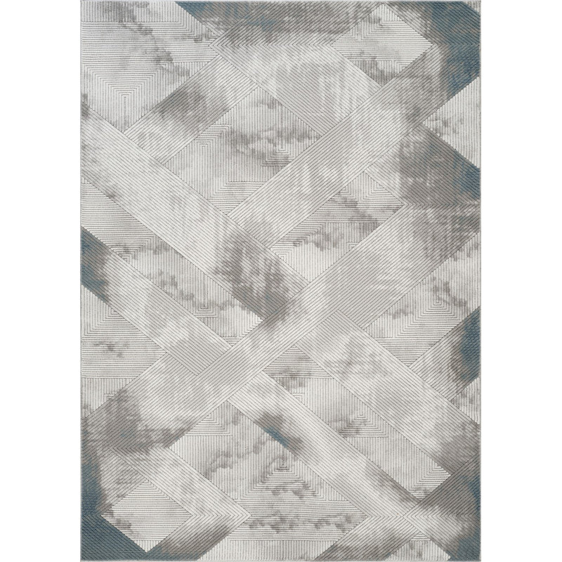 Tapis géométrique entrelacé, Rectangle 7 pi 10 po x 10 pi 6 po
