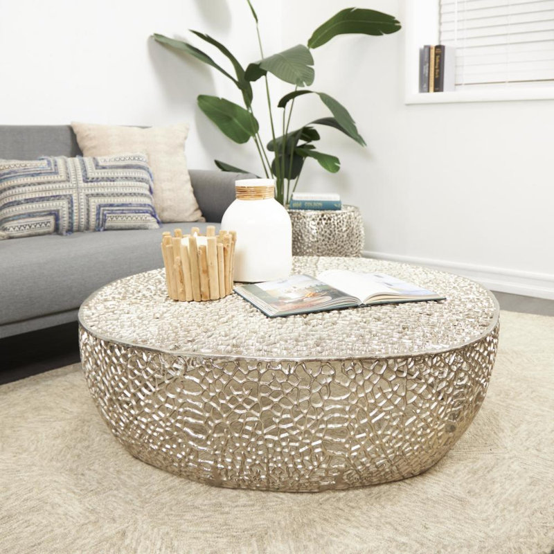 Table basse de salon Dunia, Argent argent