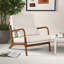Fauteuil d'appoint rembourré 2 pièces avec accoudoirs et pieds en bois d'hévéa-1031897889