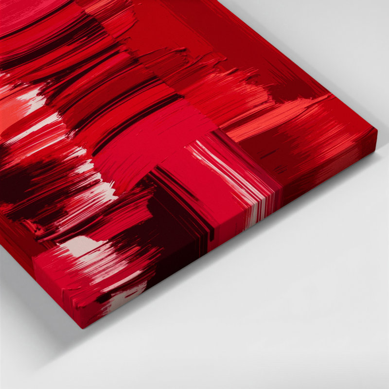 «Abstract Color Field 18», art mural sur toile rouge, H 30 po x l 20 po