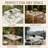 4-Person Patio Dining Set, Indoor & Outdoor Polypropylene Side Chairs with White Rectangular Table - Lightweight PP Tabletop with Metal Legs-1434586350