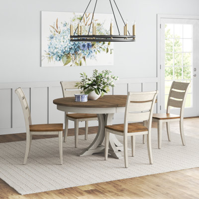 Harlowe 4 Person Pedestal Dining Table Set w/ 12" Leaf