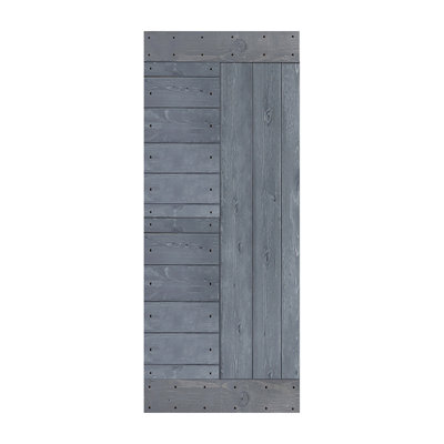 L Series Paneled Wood Painted Barn Door without Installation Hardware Kit