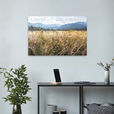 Wildflower Wheat Field Abstract Contemporary Nature Landscape Art