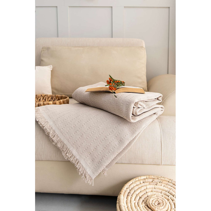 Eco-Friendly Sofa Cover, 100% Recycled Cotton, 70.9 x 118.1 inches | Soft Beige, 280 GSM | Machine Washable, Durable & Stylish Protector for Living Room, Adds Comfort and Style to Your Home Décor