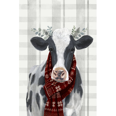 Yuletide Cow I 1 Piece Wrapped Canvas Wall Art